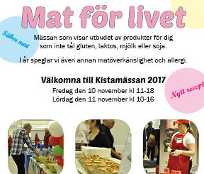 Mat för livet – mässan för dig som inte tål gluten, laktos, mjölk eller soja.