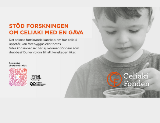 Stöd forskningen om celiaki med en gåva till Celiakifonden