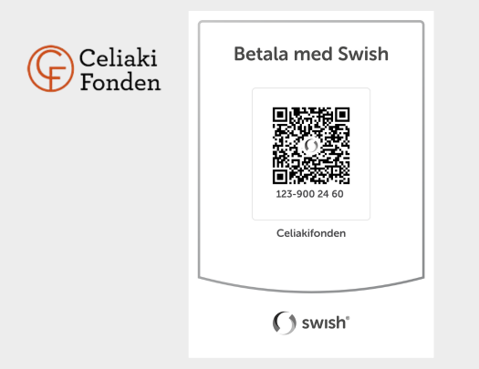 QR-kod för Svenska Celiakiförbundets insamlingsfond Celiakifonden