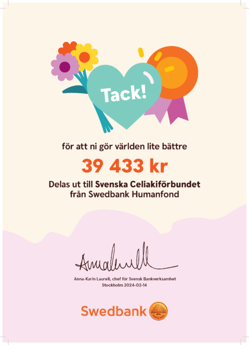 Diplom Svenska Celiakiförbundet Hjärtedagen 2024