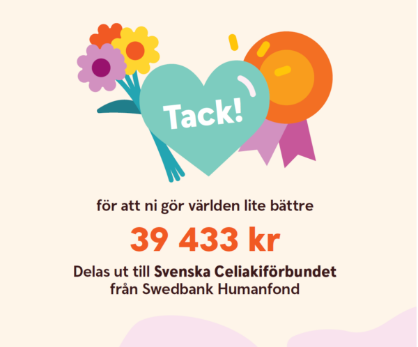 40 000 kr från Swedbanks Humanfond till Celiakiförbundet